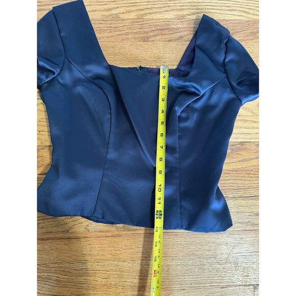 VTG Bill Levkoff Whimsigoth 2 Piece Set Skirt Cropped Top Navy Vamp Fairy Sz 6 - Picture 8 of 14